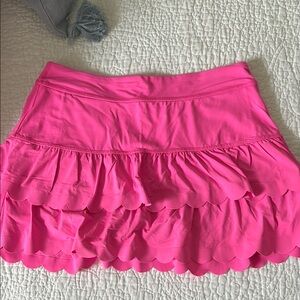 Lilly Pulitzer Pink Bubble Mini Skirt with Ruffled Tiers